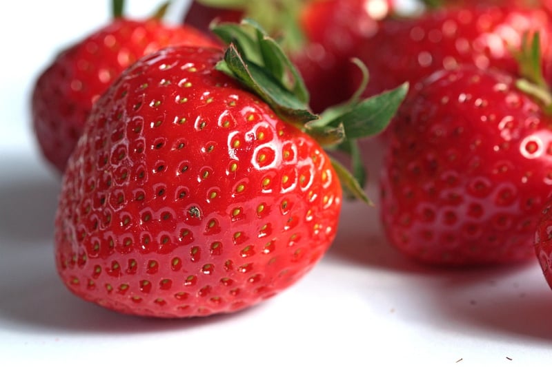 Plated dish with strawberries